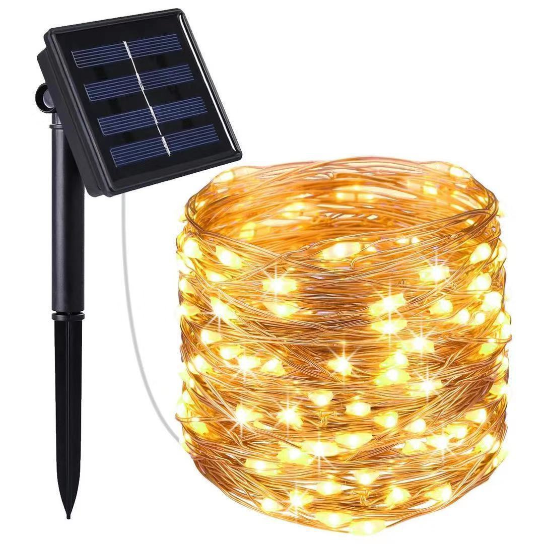 Solar Wire LED Fairy Lights – Waterproof Outdoor Christmas Decorations