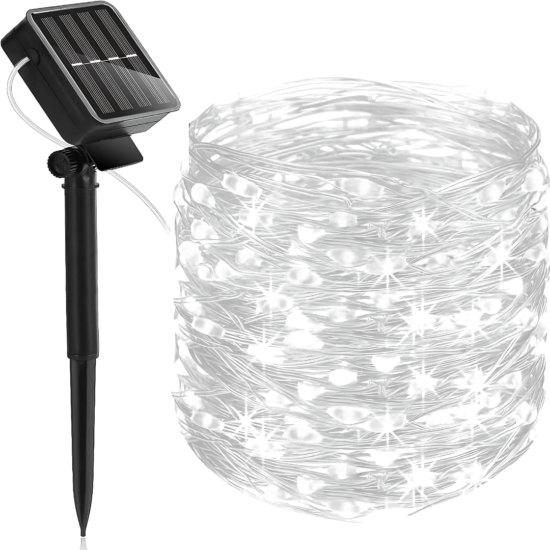 Solar Wire LED Fairy Lights – Waterproof Outdoor Christmas Decorations