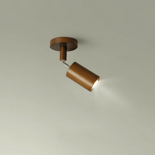 Solid Wood LED Ceiling Lamp Adjustable