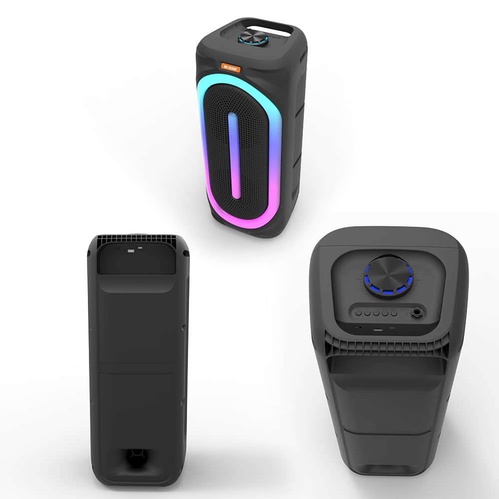 Soundbox Speaker with Bluetooth, RGB Lights, FM Radio, and Microphone (56 x 24 cm)