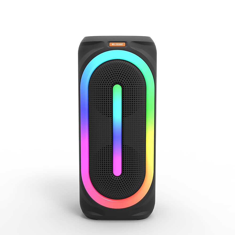 Soundbox Speaker with Bluetooth, RGB Lights, FM Radio, and Microphone (56 x 24 cm)