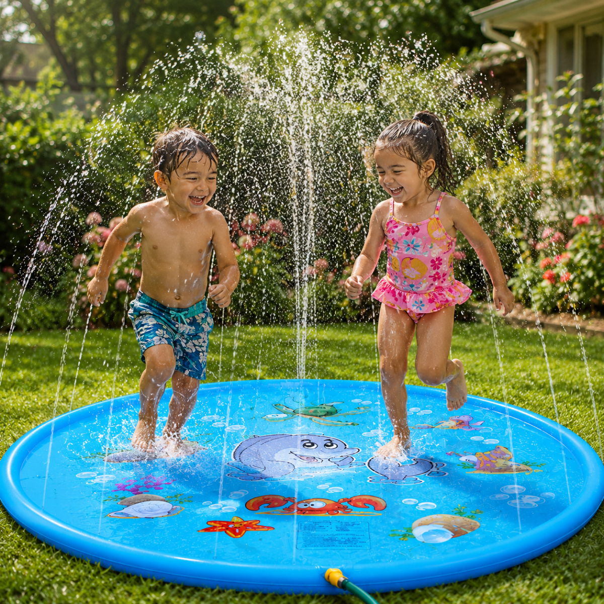 SPLASHCIRCLE – Inflatable PVC Water Splash Mat for Summer Outdoor Fun