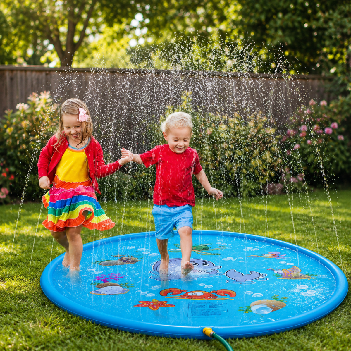 SPLASHCIRCLE – Inflatable PVC Water Splash Mat for Summer Outdoor Fun