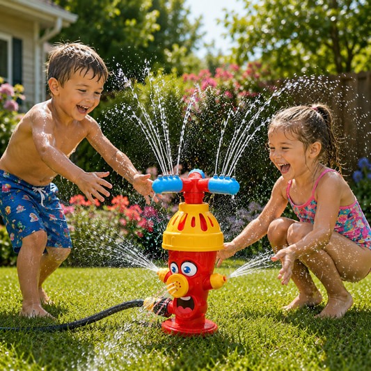 SPLASHHYDRA – Cartoon hydrant sprinkler for splashy water fun in the garden