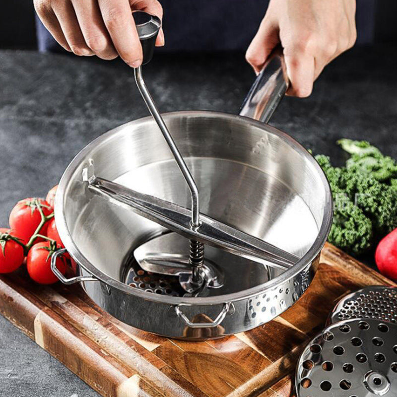 Stainless Steel Food Mill with Rotary Handle
