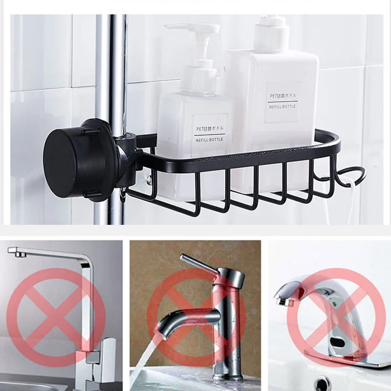 Rustproof Aluminum Shower Caddy for Shampoo & Soap – No-Drill Shower Holder