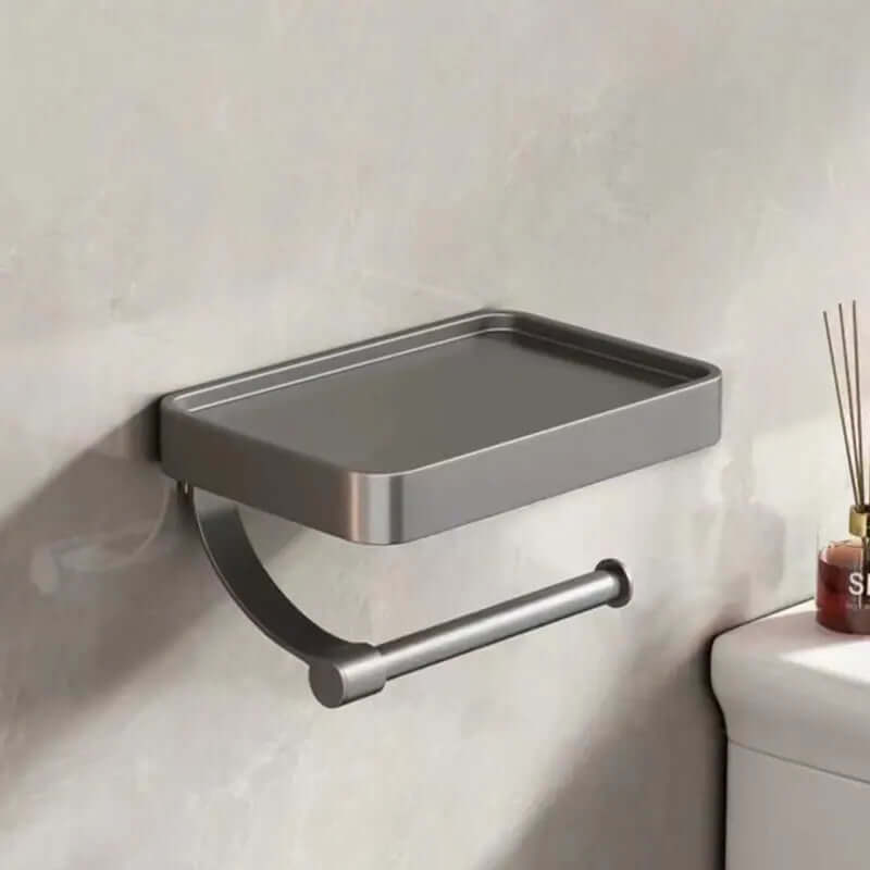 Stainless Steel Toilet Paper Holder with Shelf