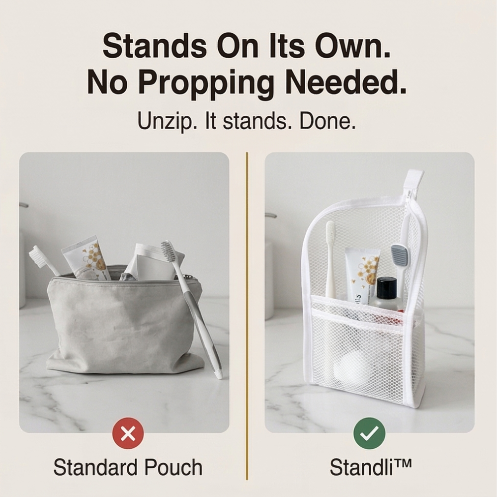 Standli™ Self Standing Travel Toiletry Pouch