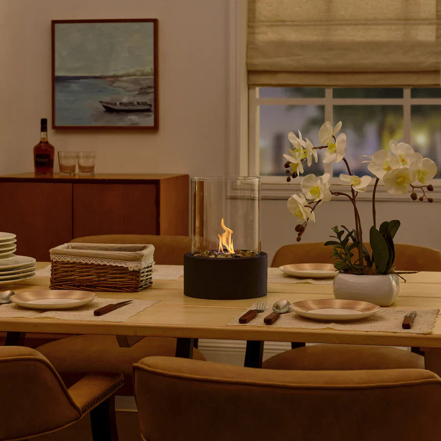 Tabletop Fireplace Smokeless in Glass – Create Coziness Indoors & Outdoors