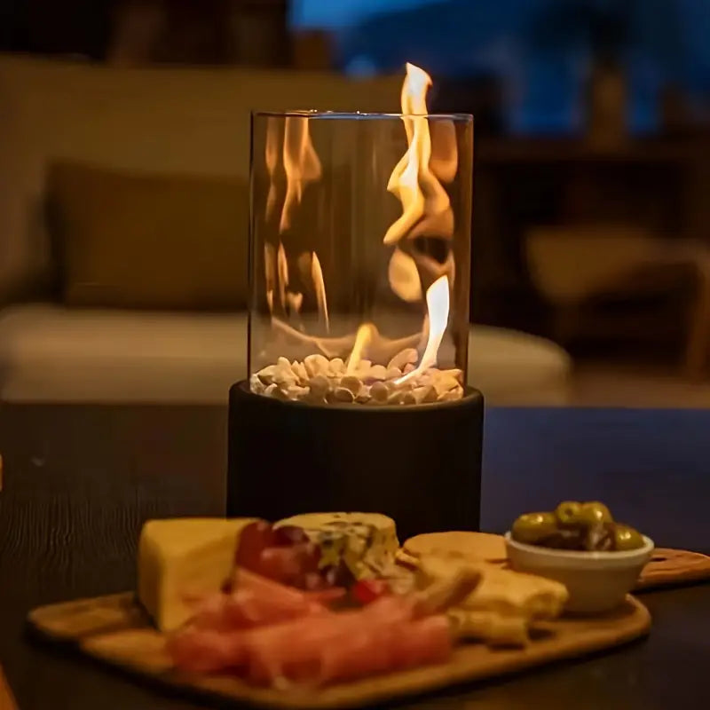 Tabletop Fireplace Smokeless in Glass – Create Coziness Indoors & Outdoors
