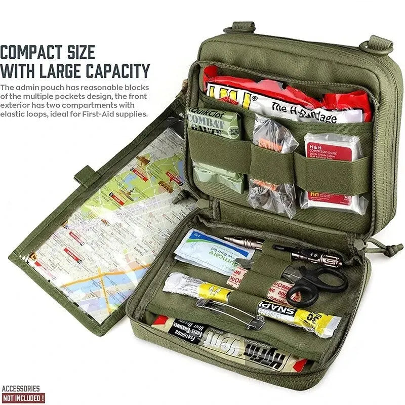Tactical MOLLE Admin Pouch with Magazine Storage & Utility