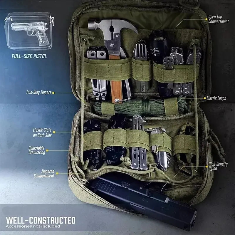 Tactical MOLLE Admin Pouch with Magazine Storage & Utility
