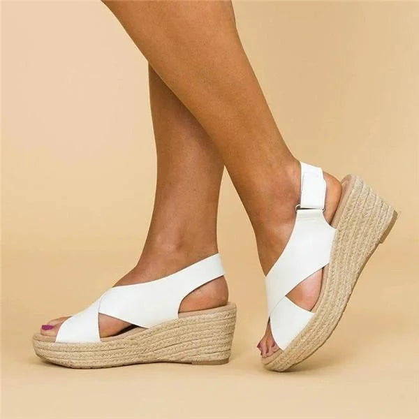 Taupe Orthopedic Espadrilles with Wedge Heel