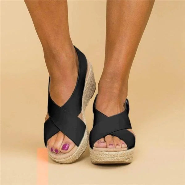 Taupe Orthopedic Espadrilles with Wedge Heel