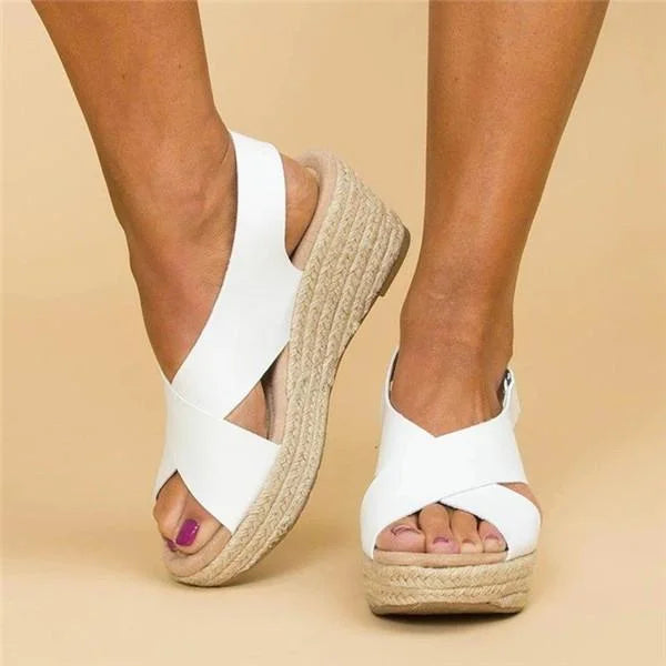 Taupe Orthopedic Espadrilles with Wedge Heel