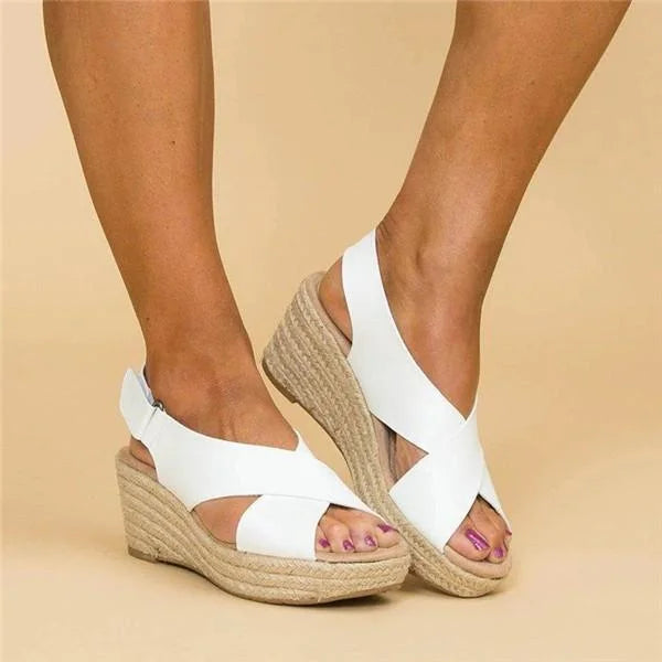 Taupe Orthopedic Espadrilles with Wedge Heel