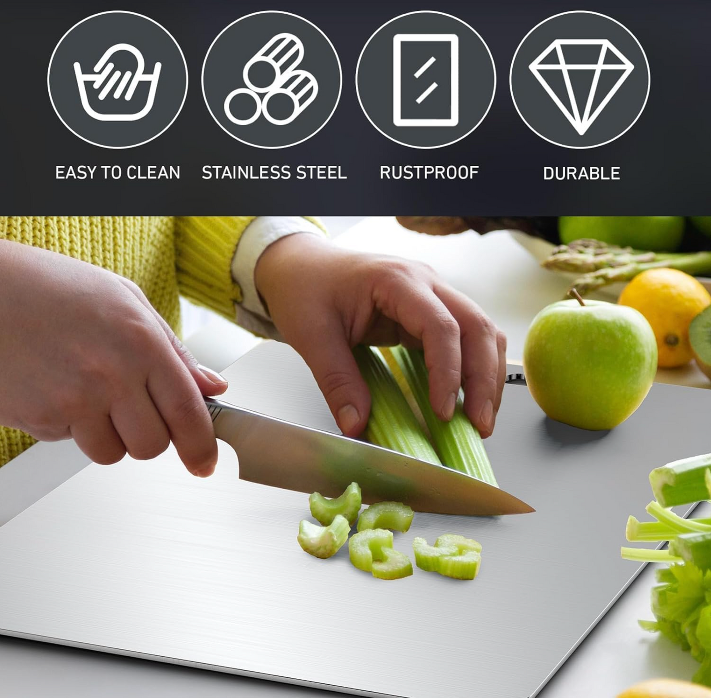 Titanium Pro Cutting Board - Scratch Resistant & BPA-Free