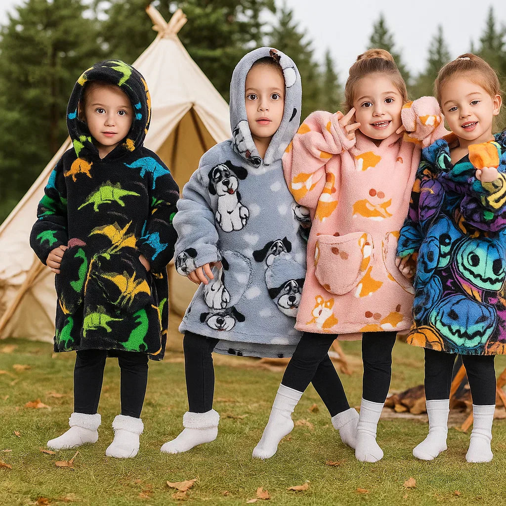 Toddler Hooded Blanket with Sleeves and Pockets