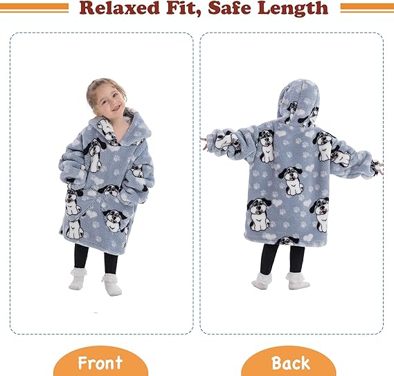 Toddler Hooded Blanket with Sleeves and Pockets