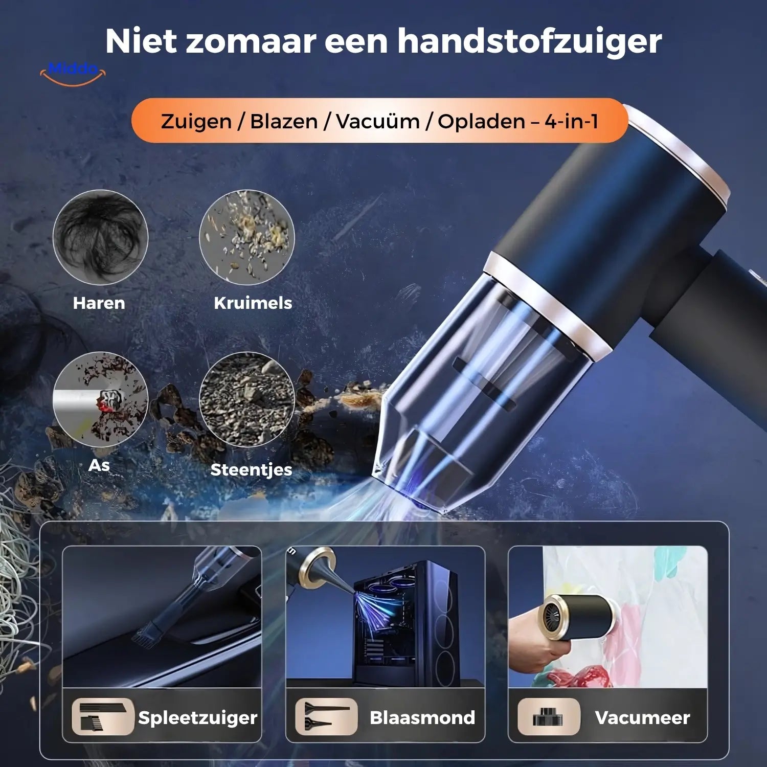 TurboVacuum™ 2.0 Pro – Wireless Mini Vacuum Cleaner & Blower for Desk, Car, and Hard-to-Reach Corners