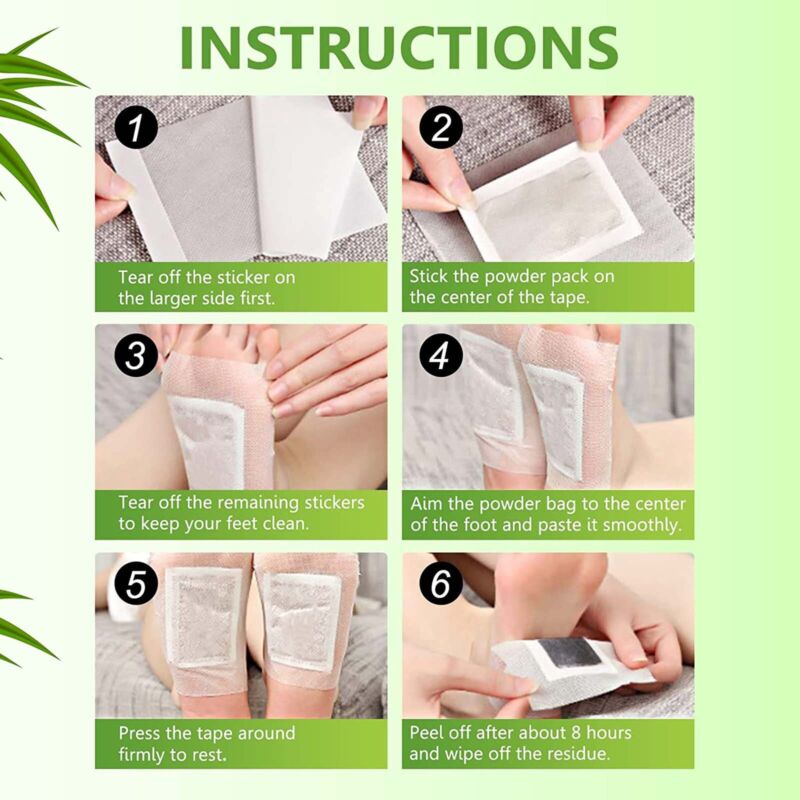 Unisex Bamboo Charcoal Foot Detox Patches for Natural Wellness
