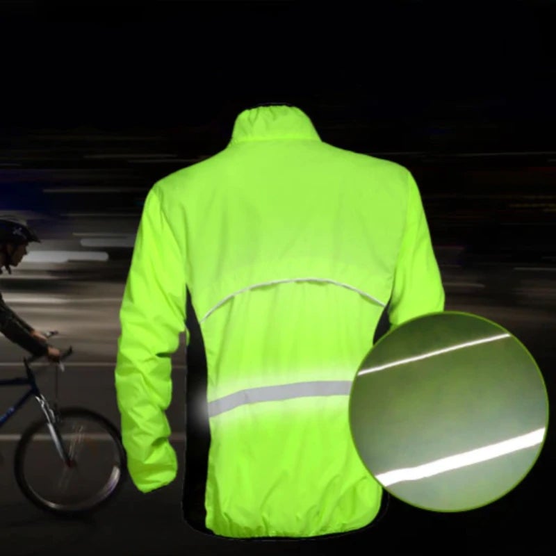 Unisex Bicycle Windbreaker with Reflectors - Waterproof and Windproof