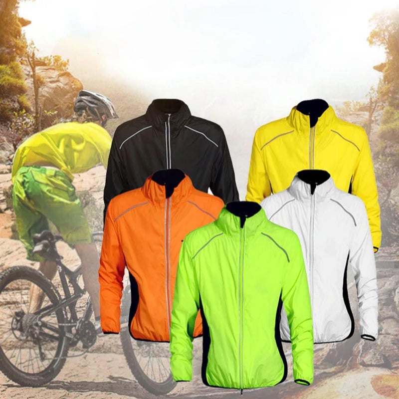 Unisex Bicycle Windbreaker with Reflectors - Waterproof and Windproof