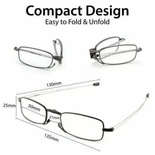 Unisex Folding Reading Glasses with Case - Portable Design