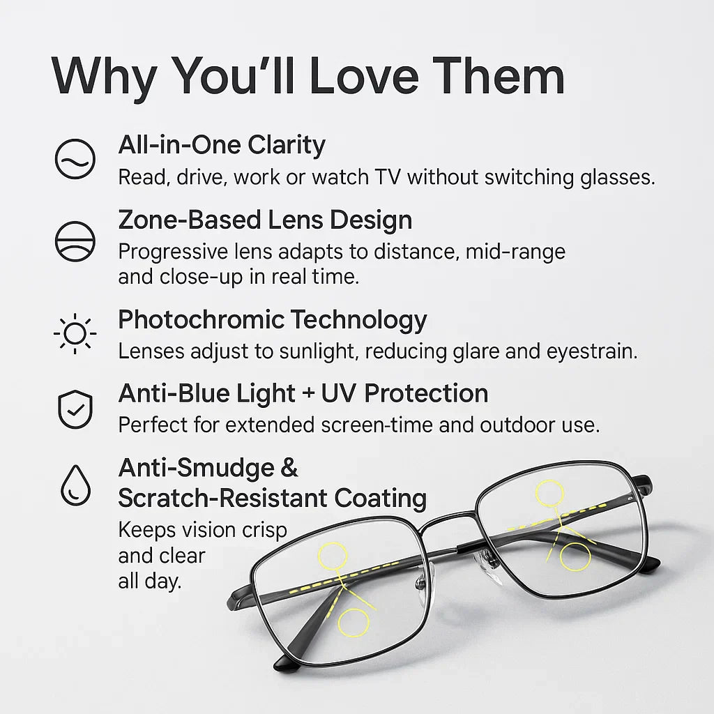 Unisex German Intelligent Progressive Multifocal Glasses