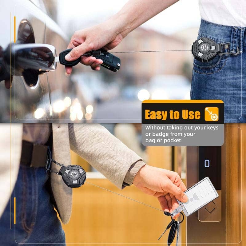 Unisex Heavy-Duty Retractable Keychain & Badge Reel