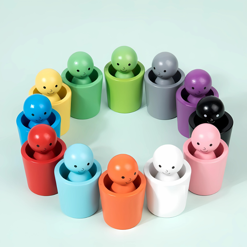 Unisex Kids Wooden Color Sorting Toy