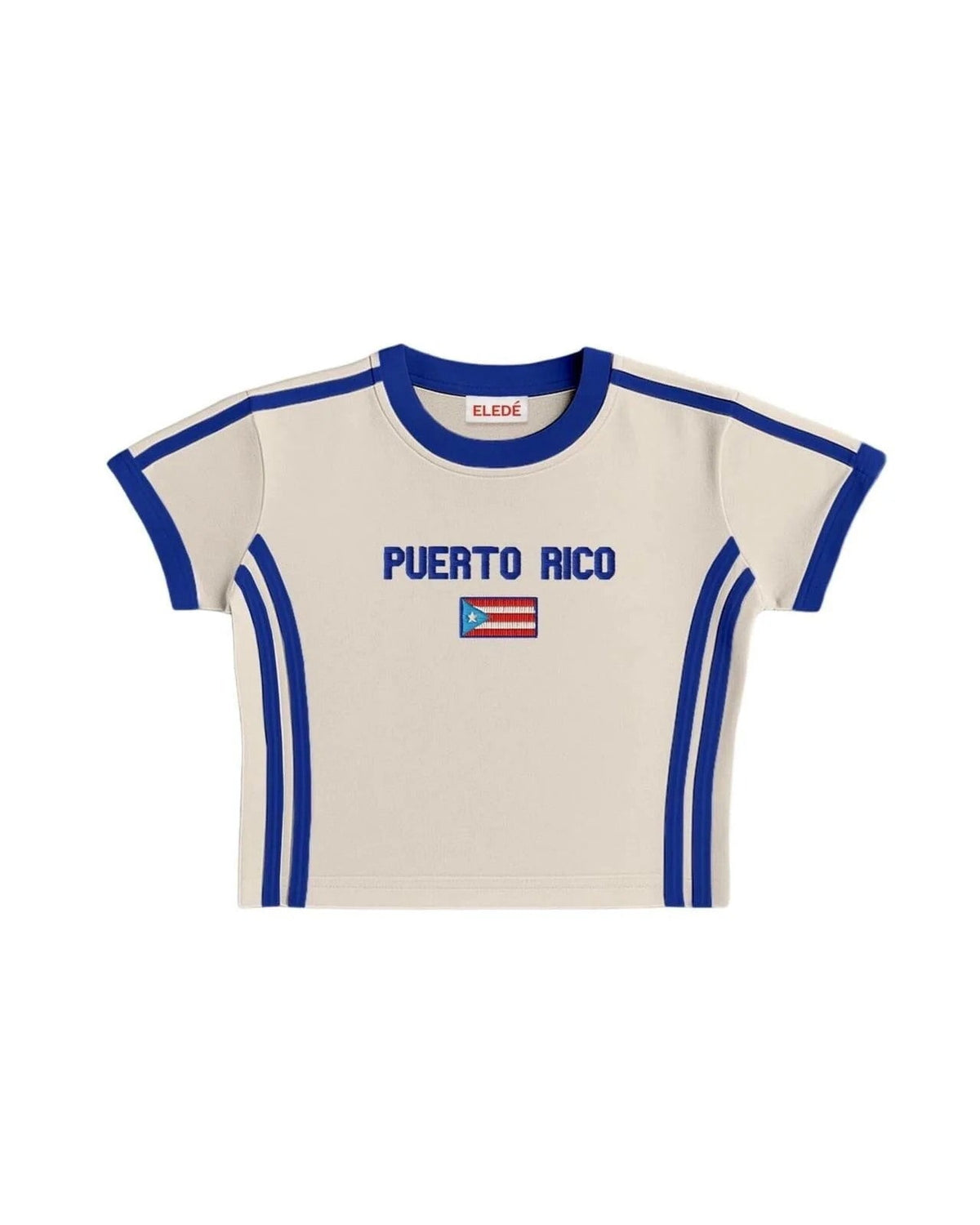 Unisex Retro Slim Fit Sporty Short Sleeve T-Shirt with Flag Motif