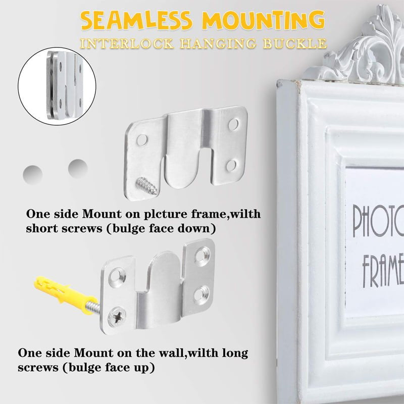 Unisex Stainless Steel Interlock Hanging Buckle Flush Mount Bracket