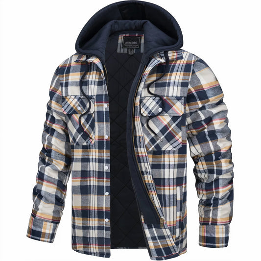 Men's Plaid Hooded Jacket - Image 1