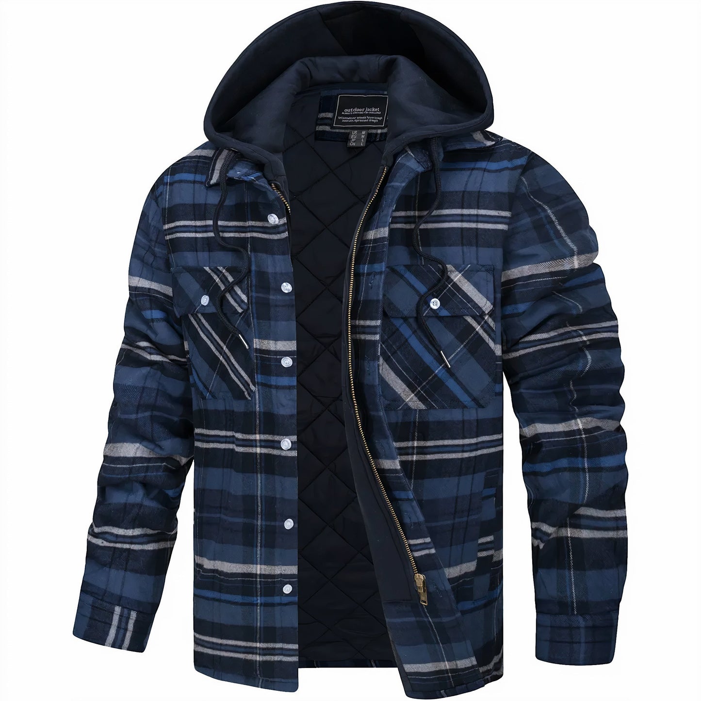 Men's Plaid Hooded Jacket - Image 6