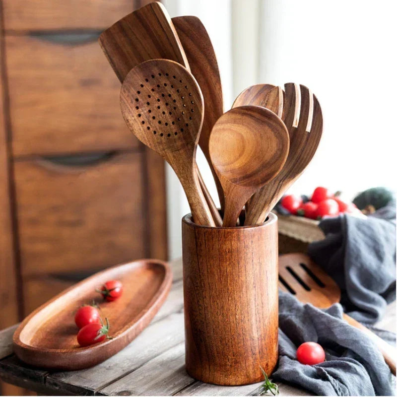 Versatile Acacia Wood Kitchen Utensil Set