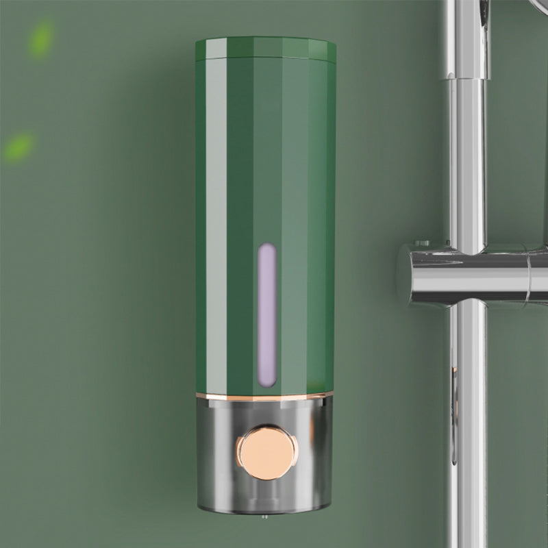 Wall-Mounted Soap Dispenser in White/Dark Green for Shower