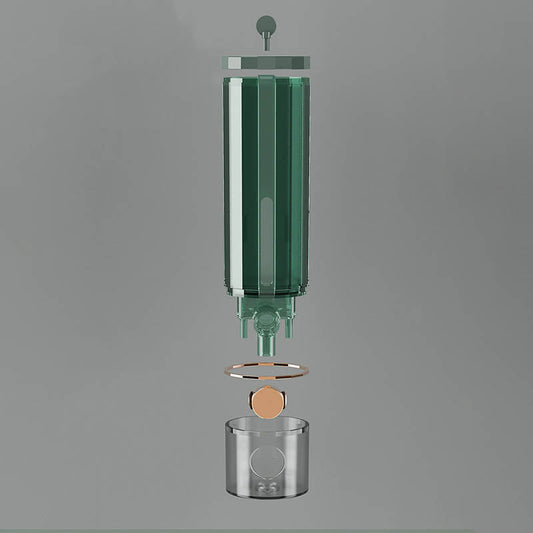 Wall-Mounted Soap Dispenser in White/Dark Green for Shower