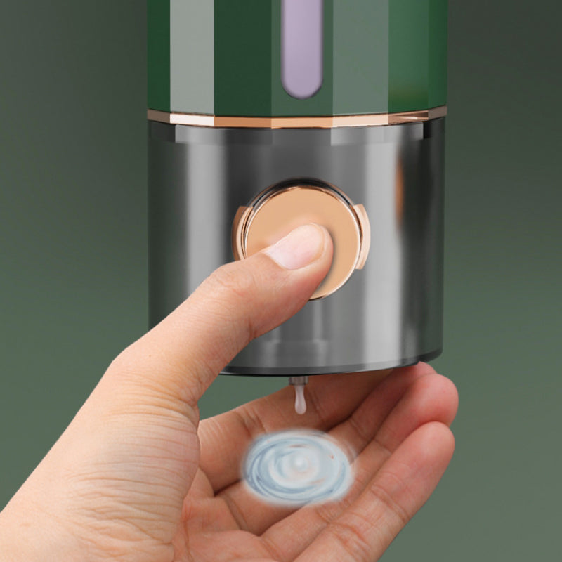 Wall-Mounted Soap Dispenser in White/Dark Green for Shower