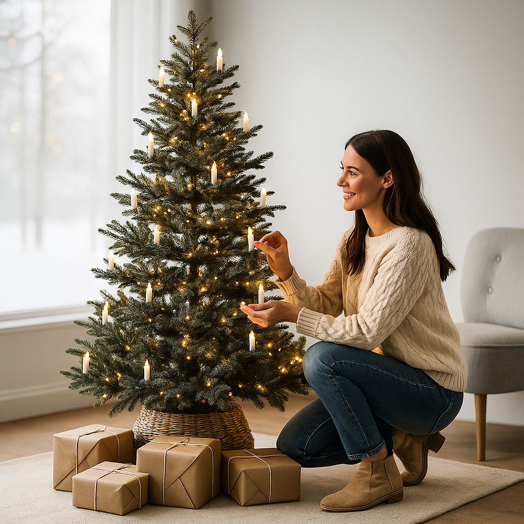 Warm White LED Candle Lights – Classic Christmas Tree Decorations