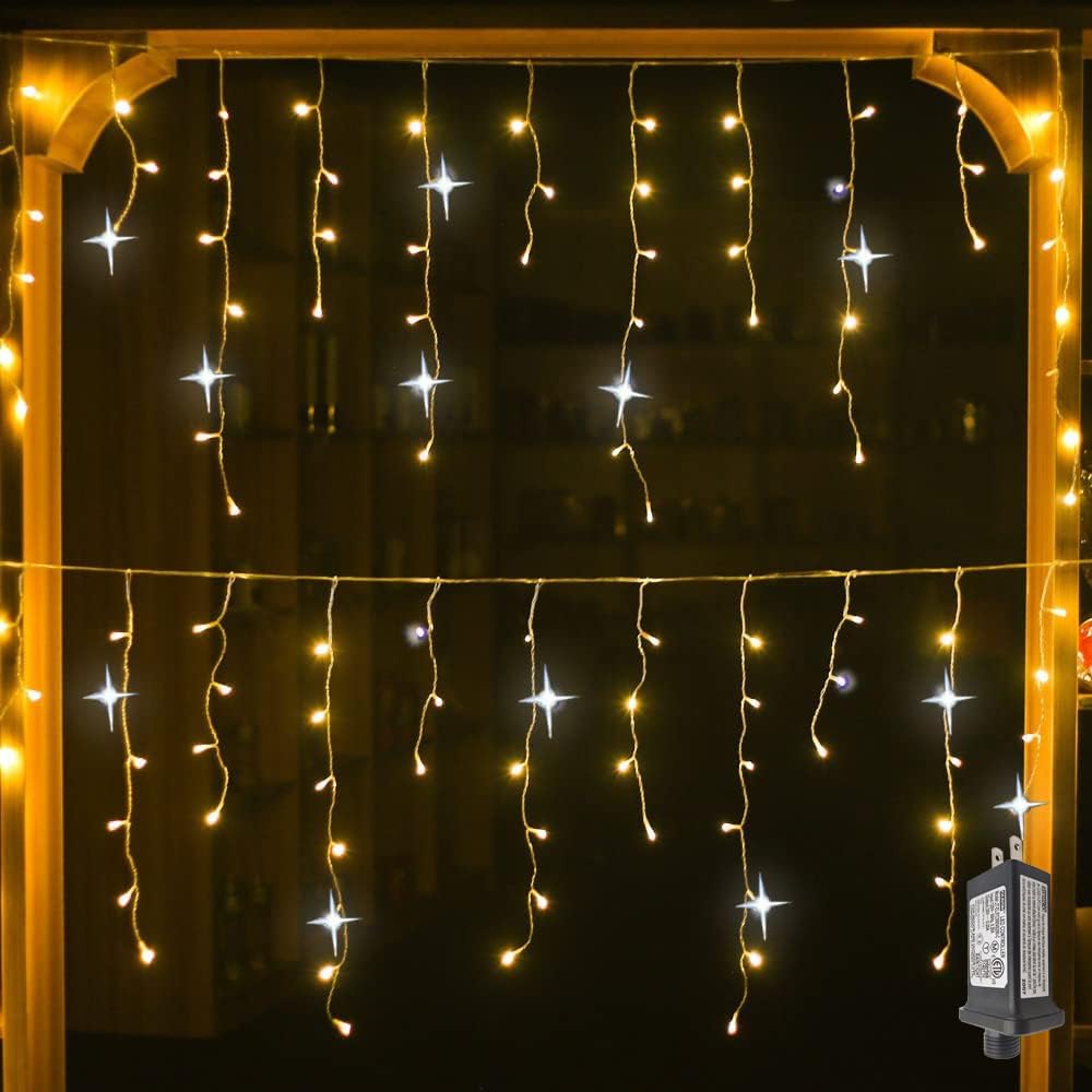 Warm White Outdoor LED Garden String Curtain Lights – IP44 Waterproof Lights for Weddings and Celebrations