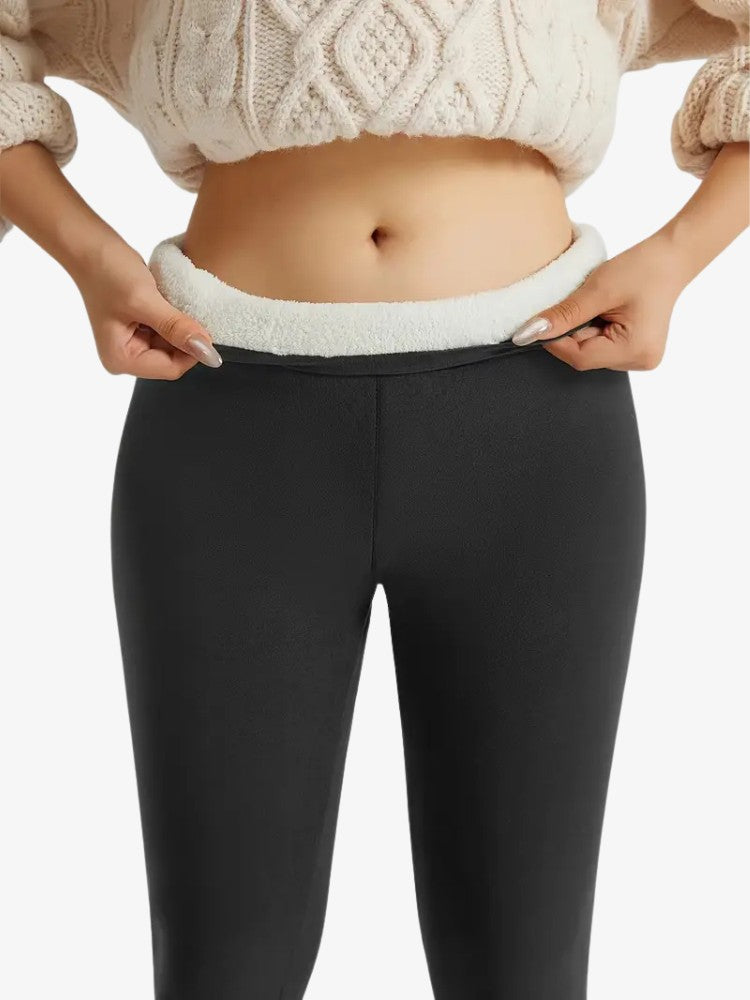Warm Women's Sports Leggings with High Waist – Fleece Thermal Leggings for Winter Activities