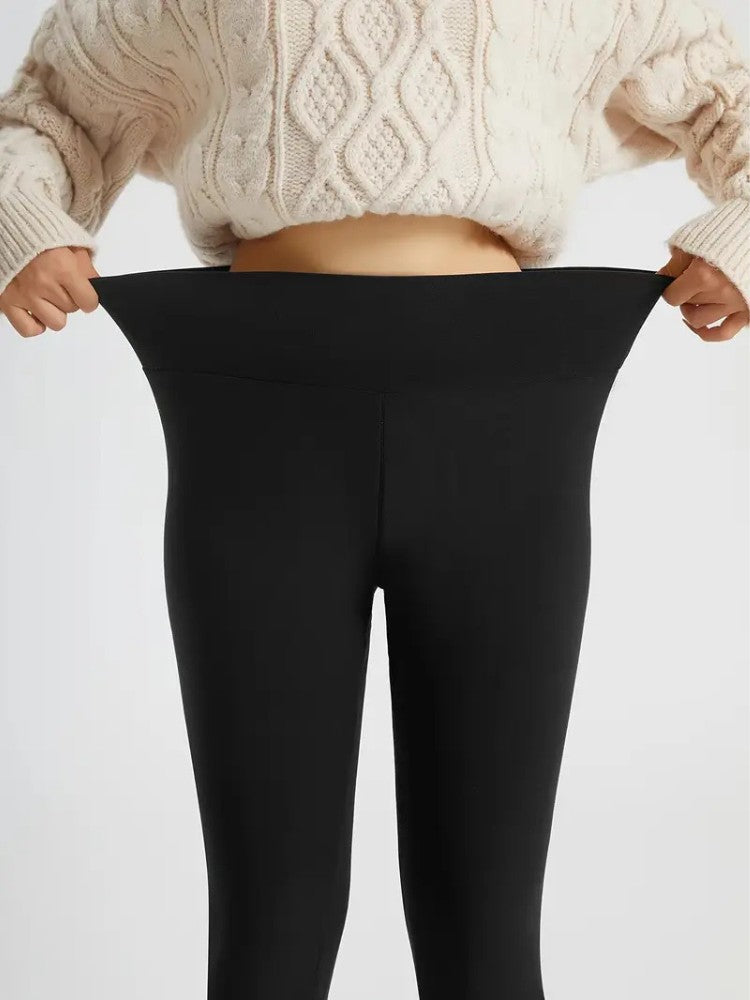 Warm Women's Sports Leggings with High Waist – Fleece Thermal Leggings for Winter Activities