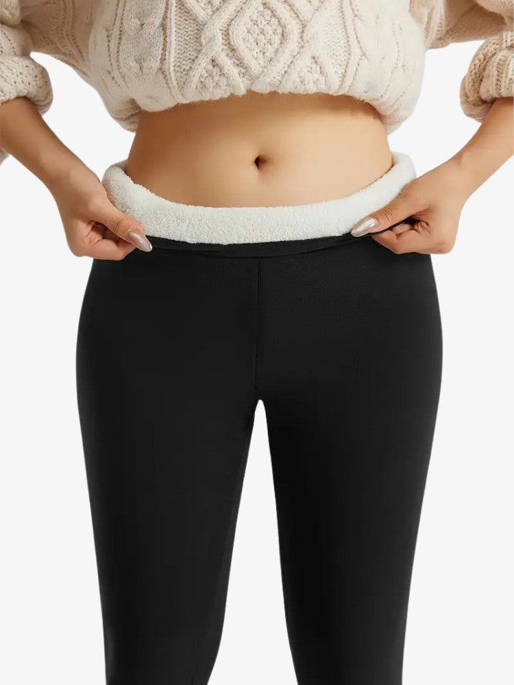 Warm Women's Sports Leggings with High Waist – Fleece Thermal Leggings for Winter Activities
