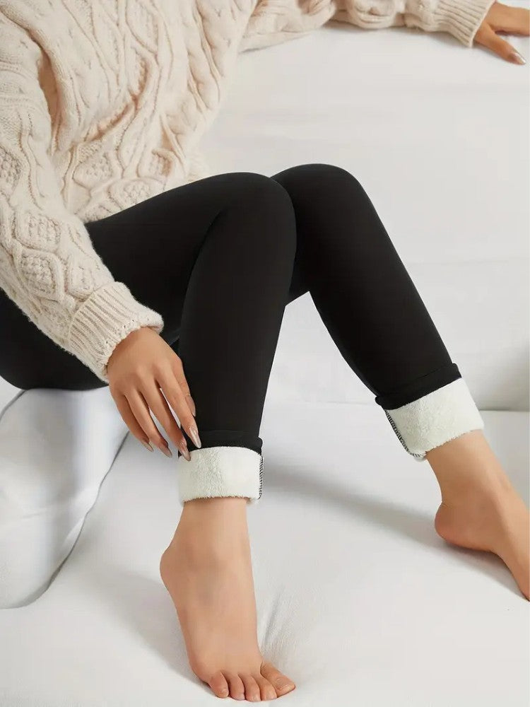 Warm Women's Sports Leggings with High Waist – Fleece Thermal Leggings for Winter Activities