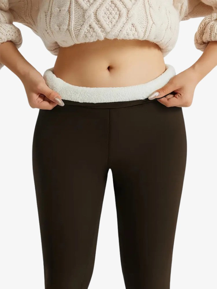 Warm Women's Sports Leggings with High Waist – Fleece Thermal Leggings for Winter Activities
