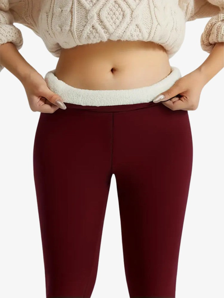 Warm Women's Sports Leggings with High Waist – Fleece Thermal Leggings for Winter Activities