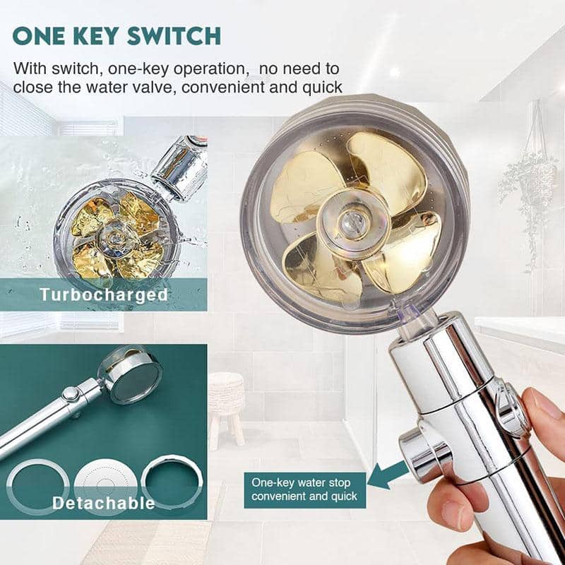 Water-Saving Shower Head with High Pressure - 360° Adjustable Rotating Design - Up to 40% Water Saving