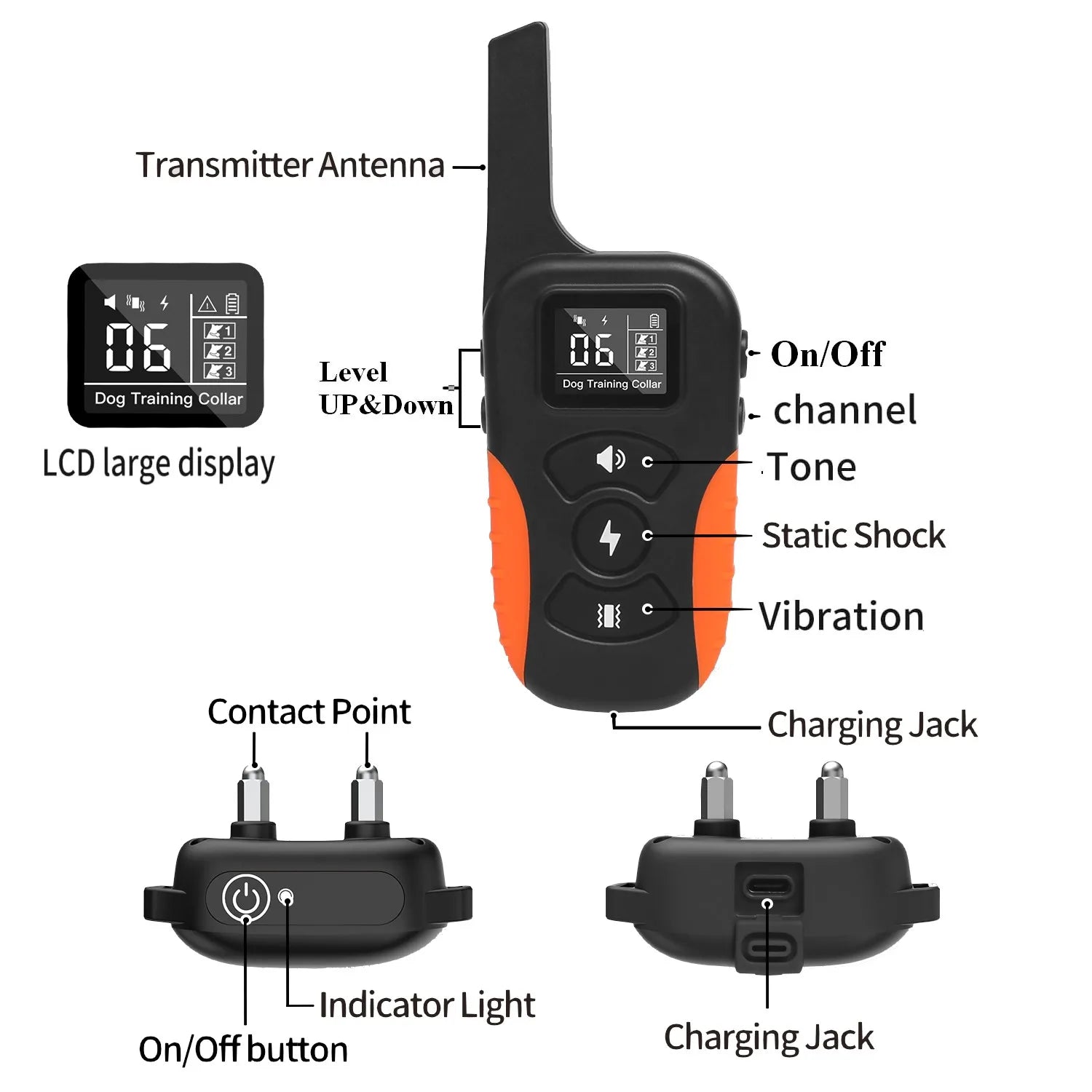 Waterproof Remote Dog Training Collar with Shock & Beep