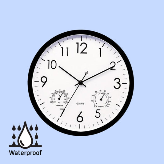 Weatherproof Outdoor Garden Clock with Temperature Gauge